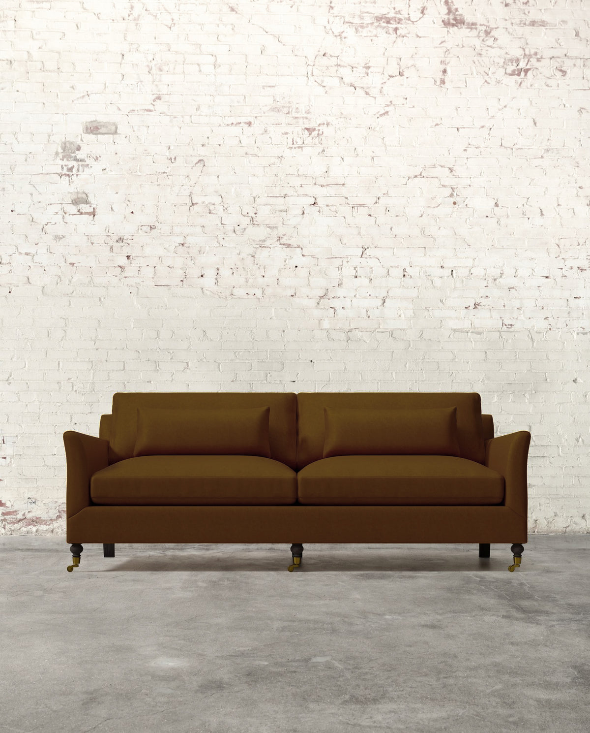 Alfie 87" Sofa with Brass Casters