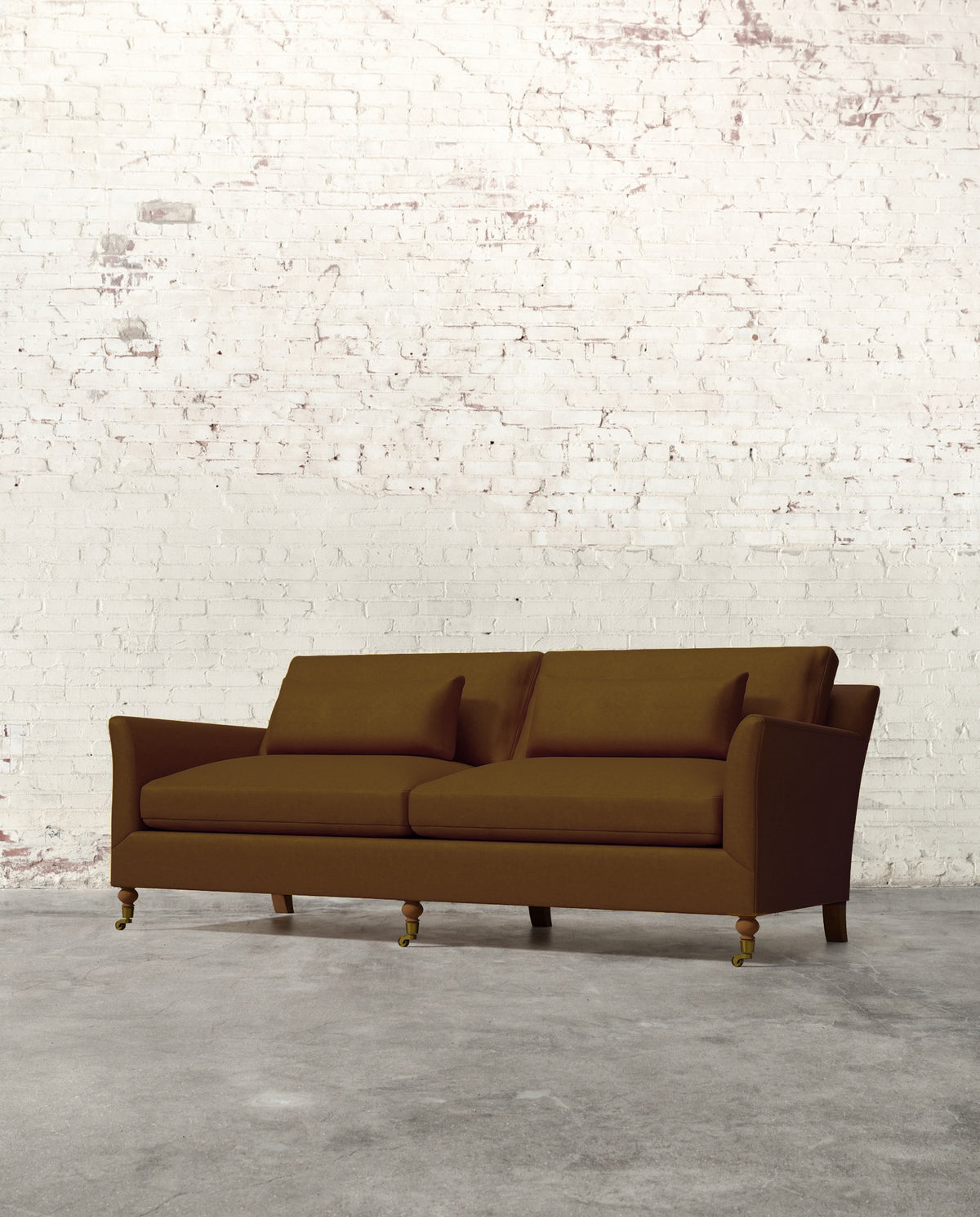 Alfie 87" Sofa with Brass Casters