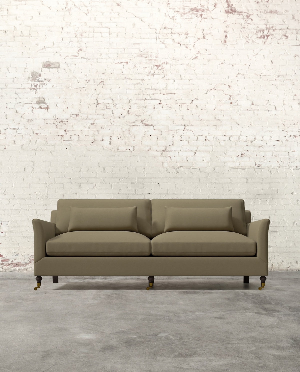 Alfie 87" Sofa with Brass Casters