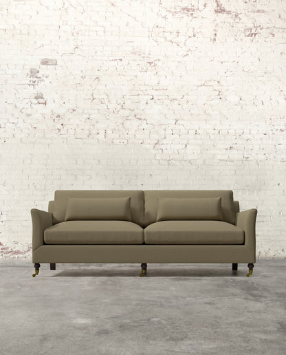 Alfie 87" Sofa with Brass Casters