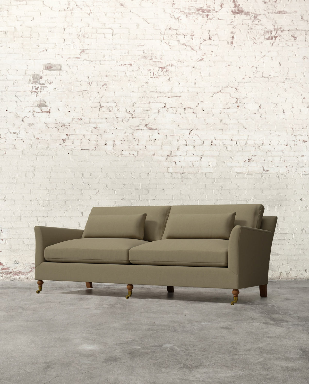 Alfie 87" Sofa with Brass Casters