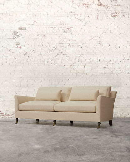 Alfie 87" Sofa with Brass Casters