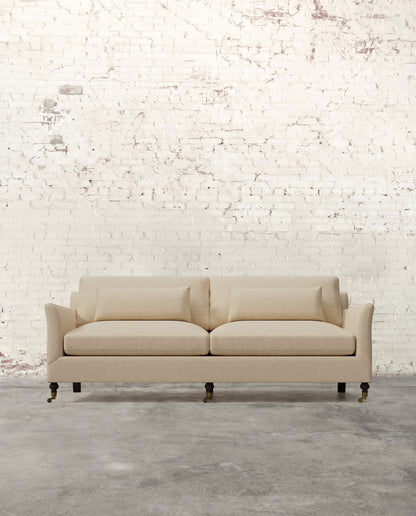 Alfie 87" Sofa with Brass Casters