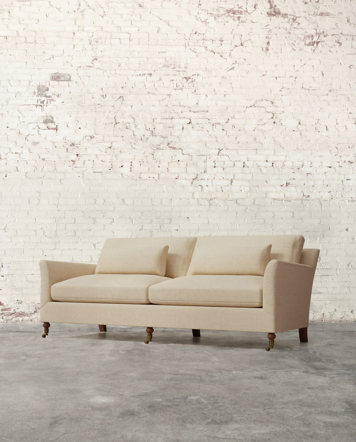 Alfie 87" Sofa with Brass Casters