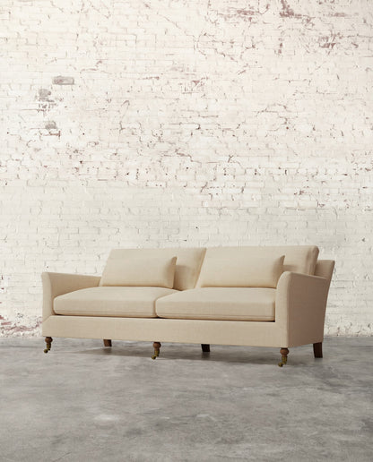 Alfie 87" Sofa with Brass Casters