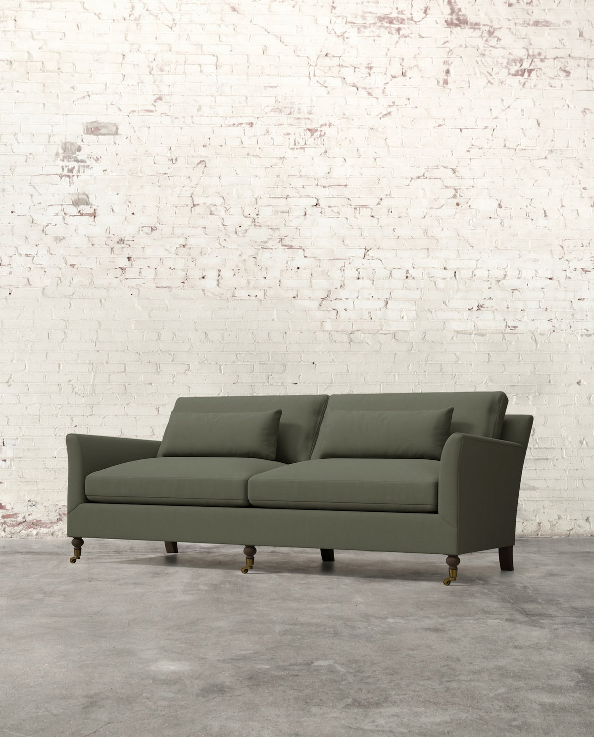 Alfie 87" Sofa with Brass Casters
