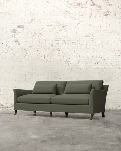 Alfie 87" Sofa with Brass Casters