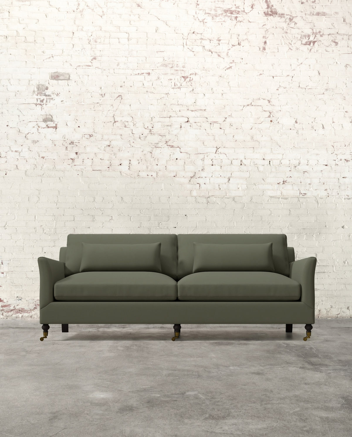 Alfie 87" Sofa with Brass Casters