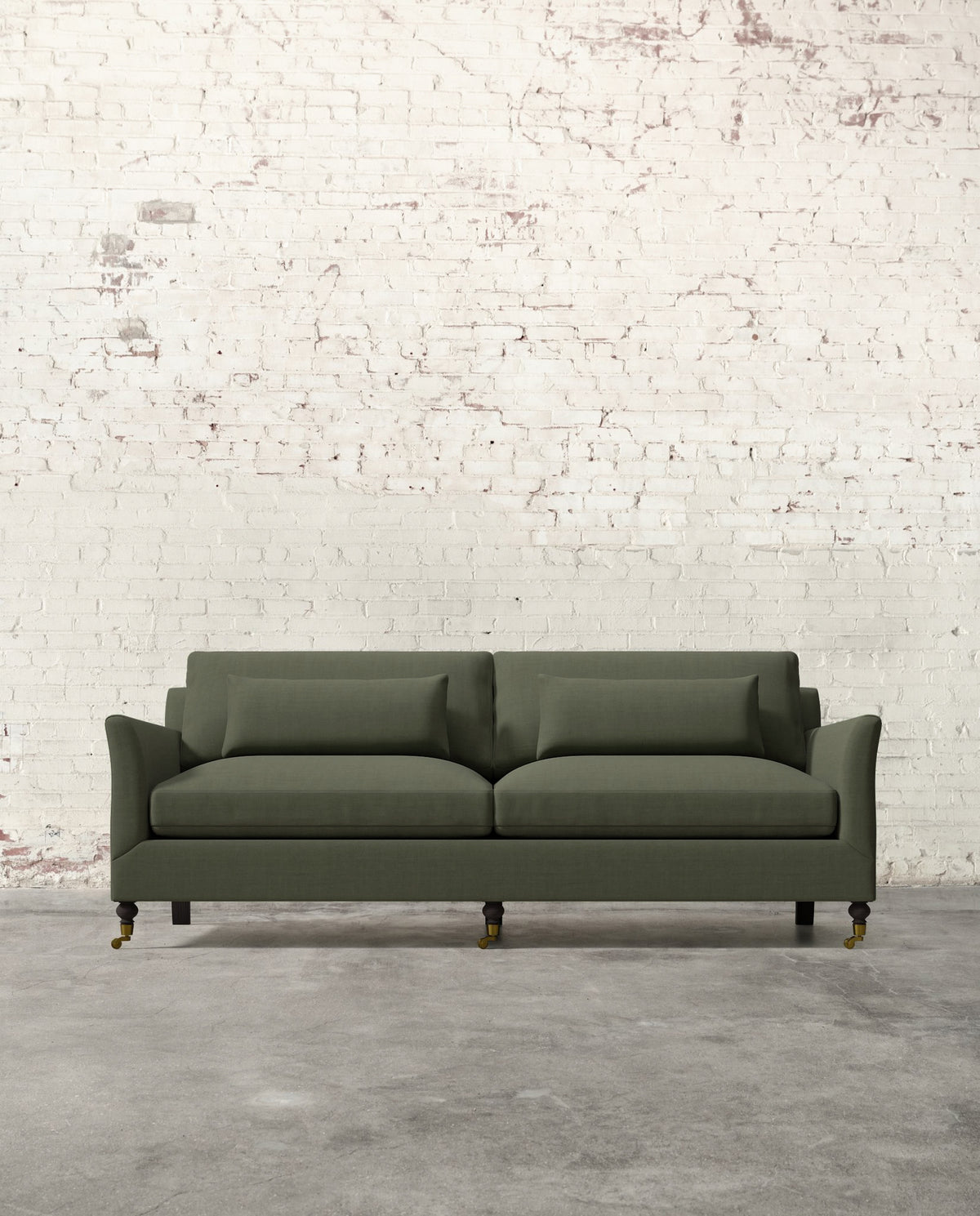Alfie 87" Sofa with Brass Casters