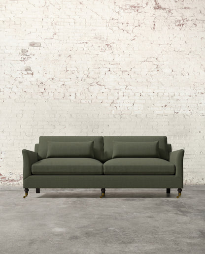 Alfie 87" Sofa with Brass Casters