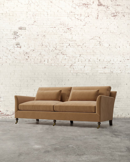 Alfie 87" Sofa with Brass Casters