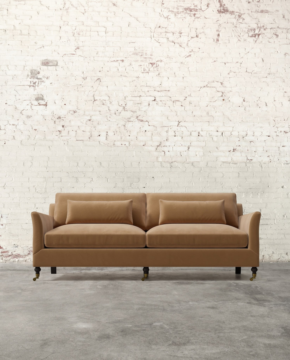 Alfie 87" Sofa with Brass Casters