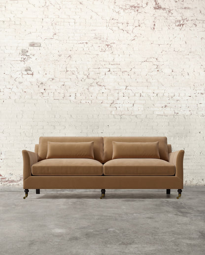Alfie 87" Sofa with Brass Casters