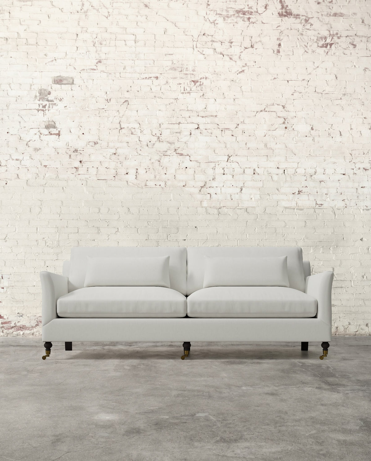 Alfie 87" Sofa with Brass Casters