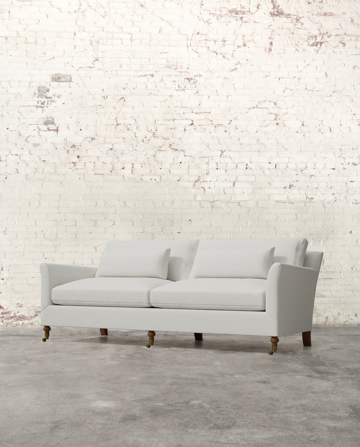 Alfie 87" Sofa with Brass Casters