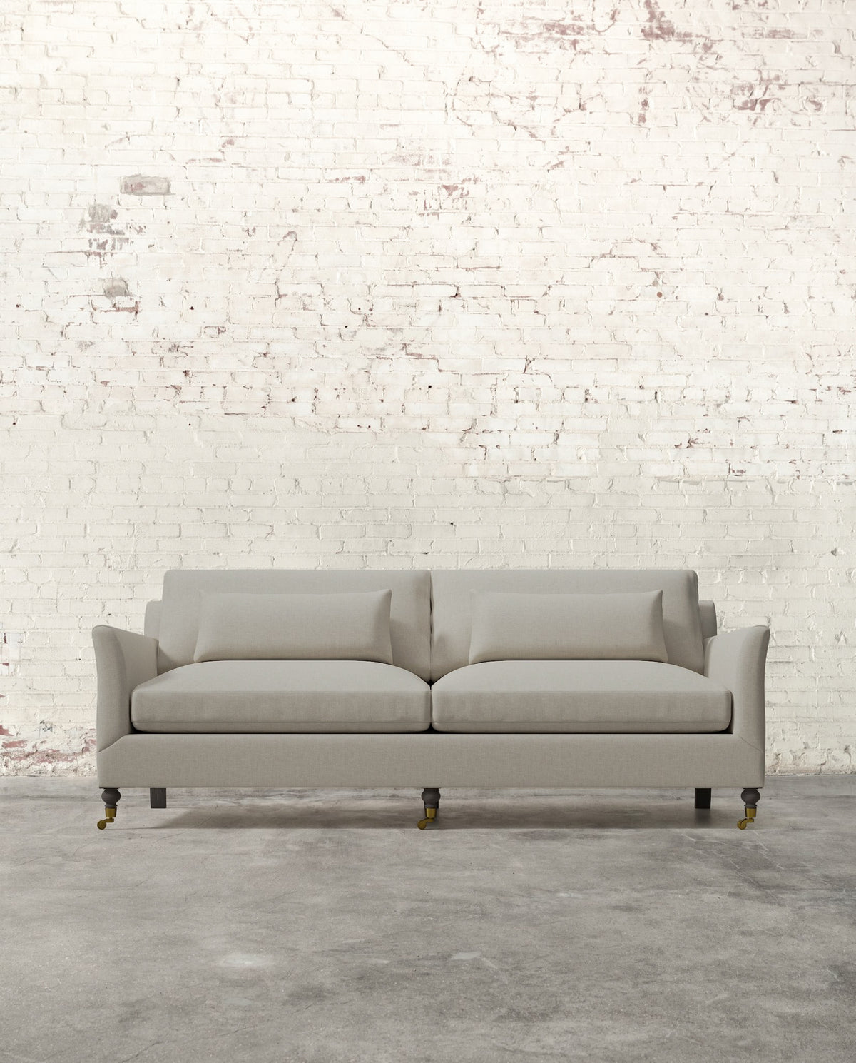 Alfie 87" Sofa with Brass Casters