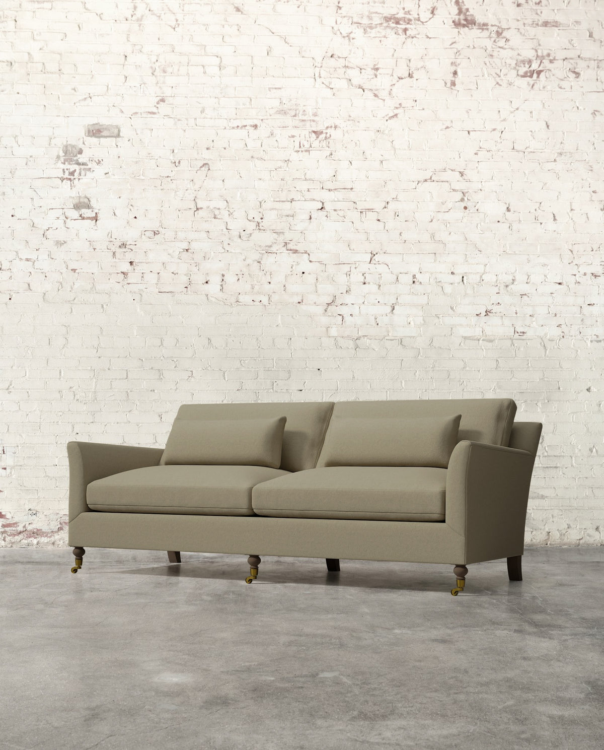 Alfie 87" Sofa with Brass Casters