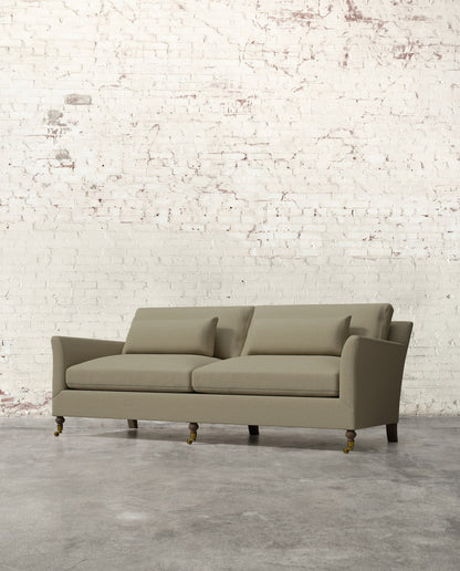 Alfie 87" Sofa with Brass Casters
