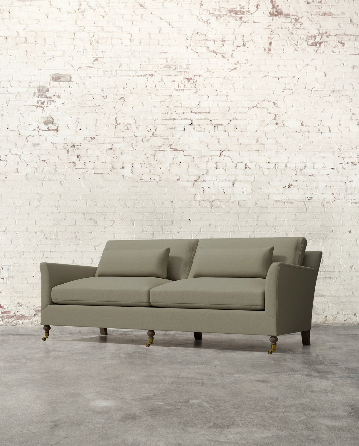 Alfie 87" Sofa with Brass Casters
