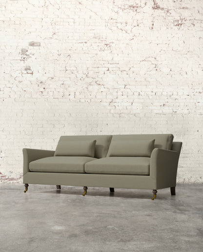 Alfie 87" Sofa with Brass Casters