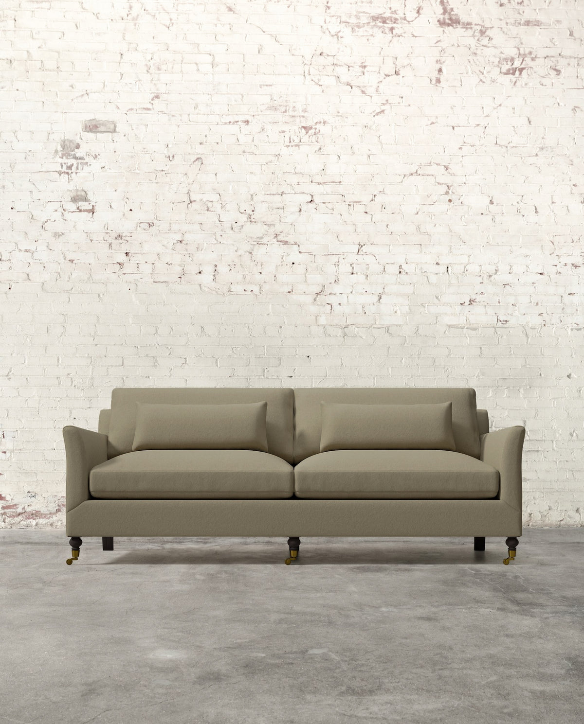 Alfie 87" Sofa with Brass Casters