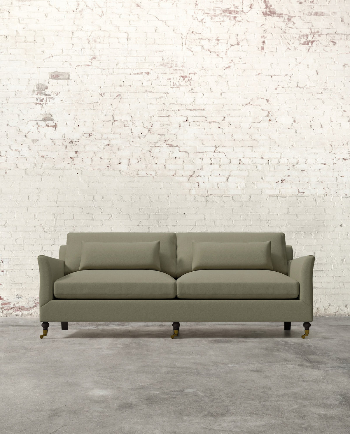 Alfie 87" Sofa with Brass Casters