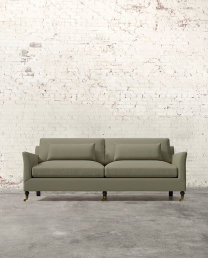 Alfie 87" Sofa with Brass Casters