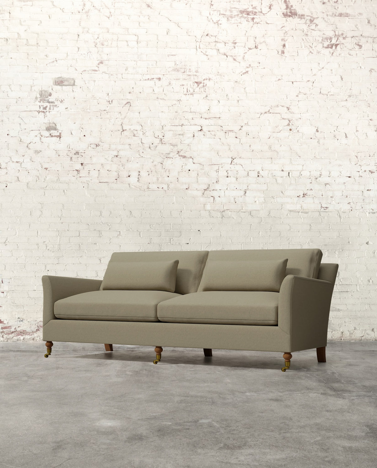 Alfie 87" Sofa with Brass Casters