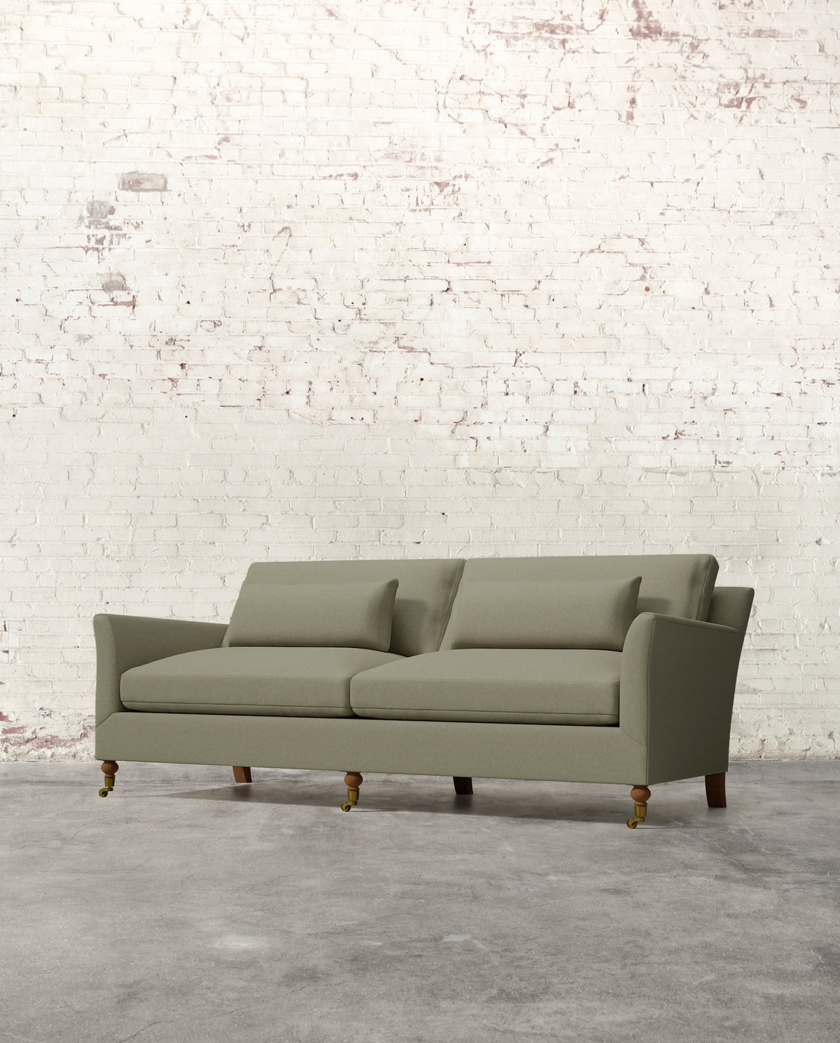 Alfie 87" Sofa with Brass Casters