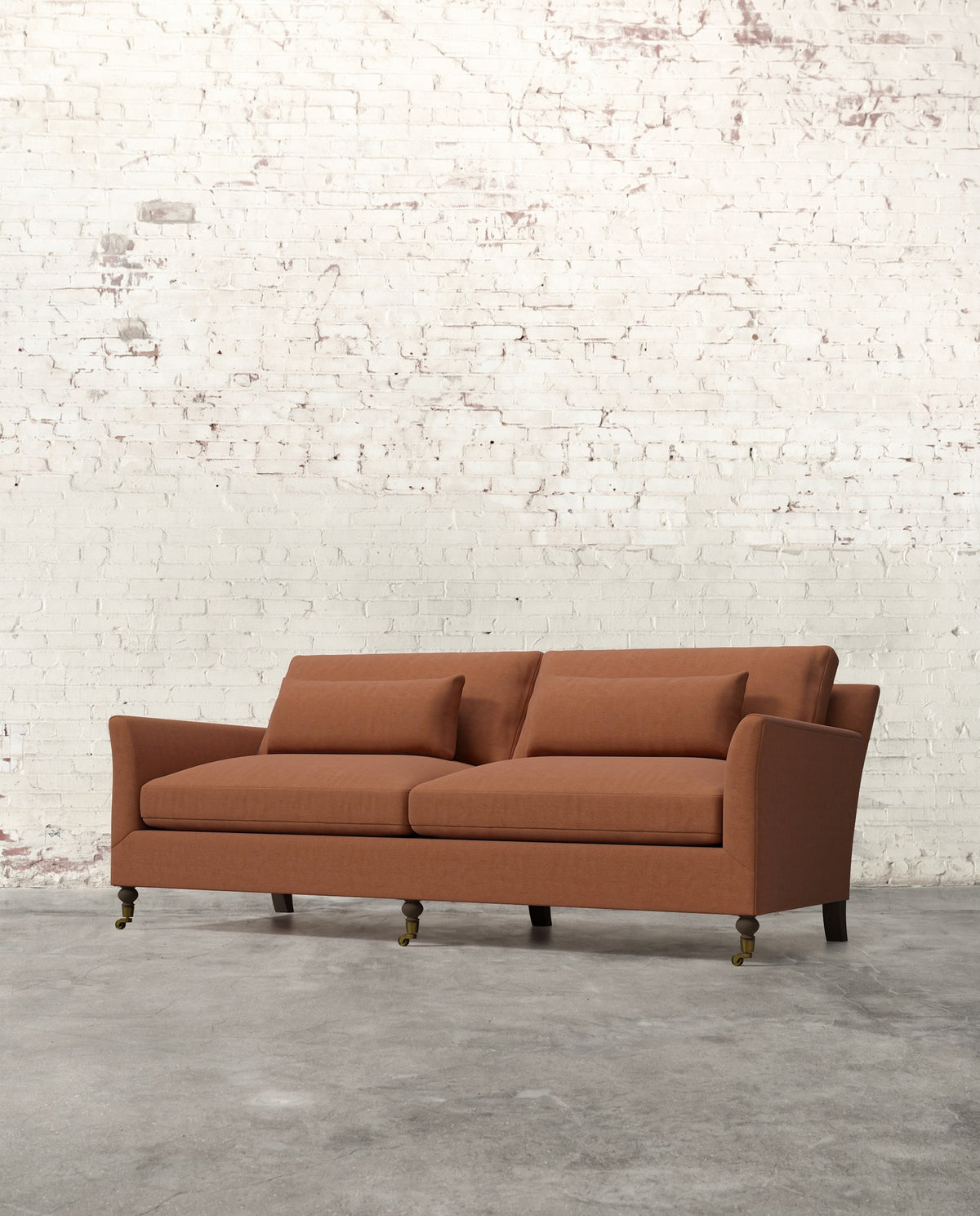Alfie 87" Sofa with Brass Casters