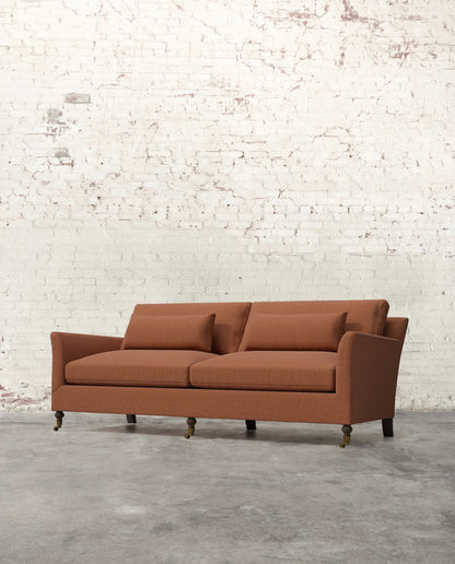 Alfie 87" Sofa with Brass Casters