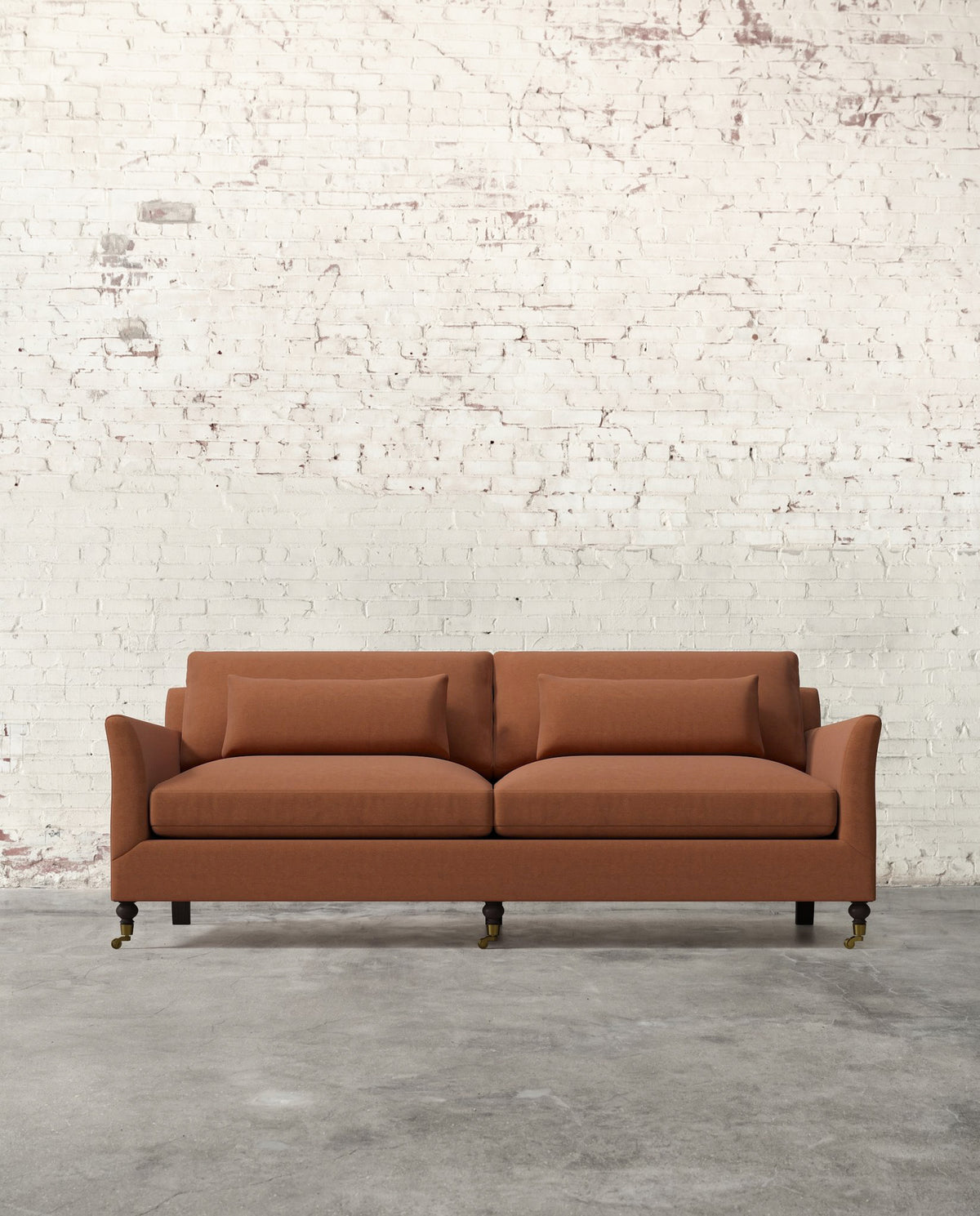Alfie 87" Sofa with Brass Casters
