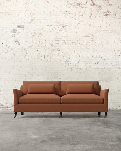Alfie 87" Sofa with Brass Casters