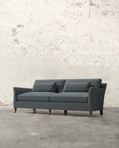 Alfie 87" Sofa with Brass Casters