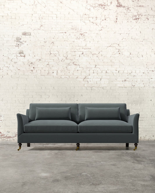 Alfie 87" Sofa with Brass Casters