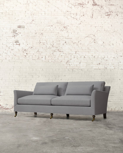 Alfie 87" Sofa with Brass Casters