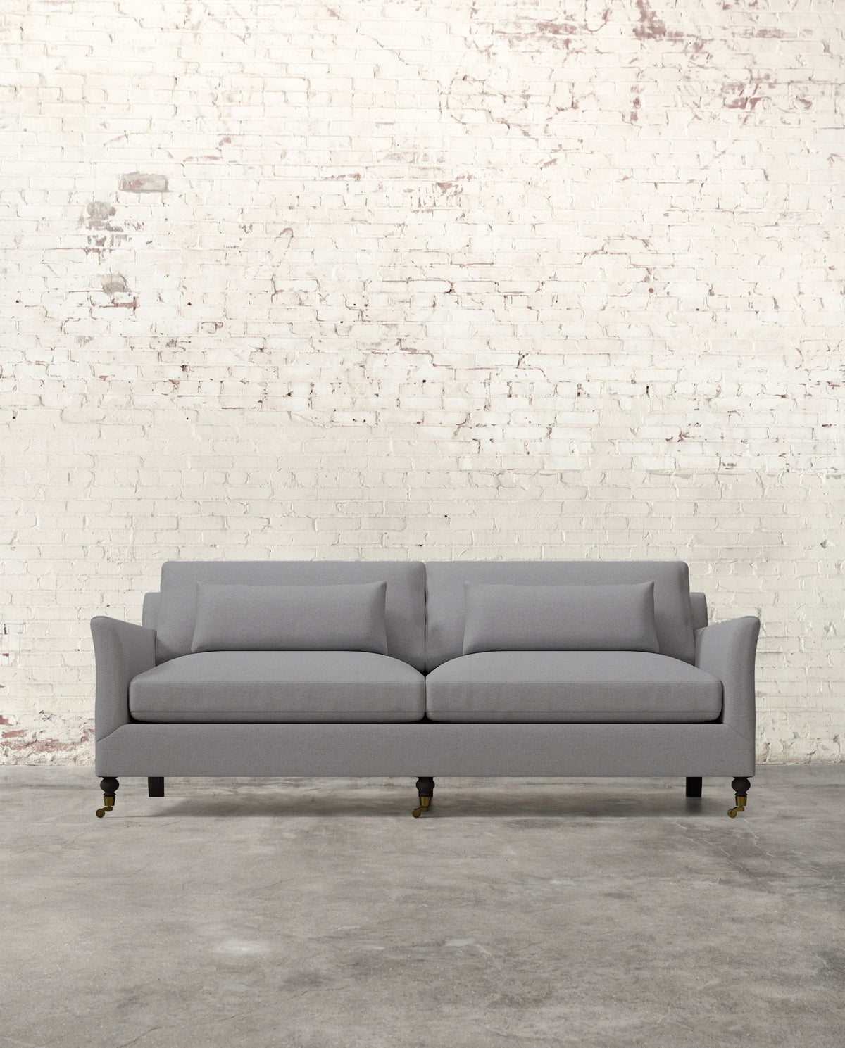 Alfie 87" Sofa with Brass Casters