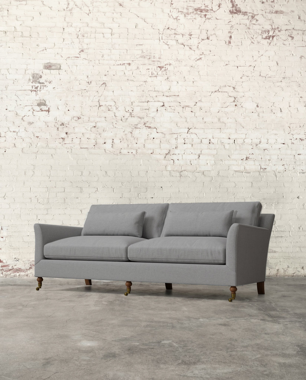 Alfie 87" Sofa with Brass Casters