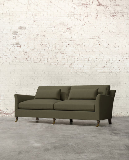 Alfie 87" Sofa with Brass Casters