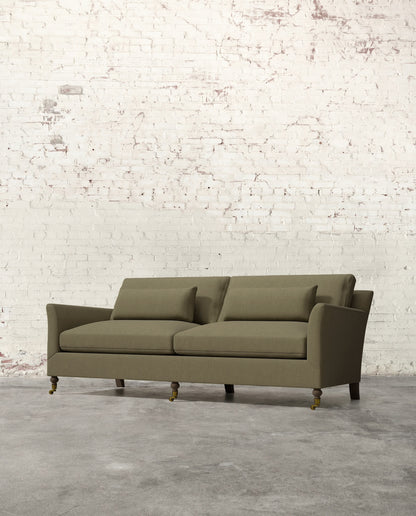 Alfie 87" Sofa with Brass Casters