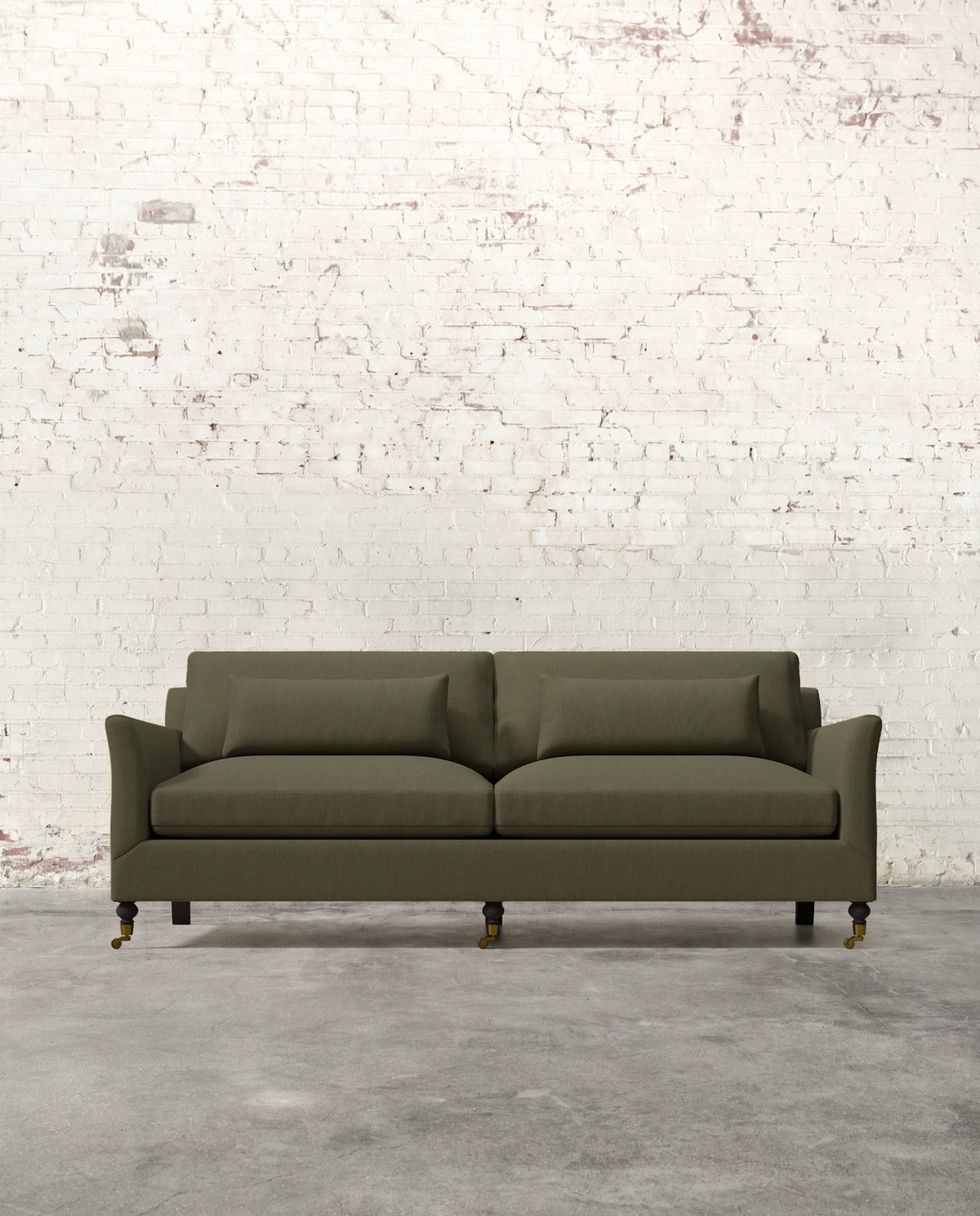 Alfie 87" Sofa with Brass Casters