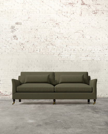 Alfie 87" Sofa with Brass Casters
