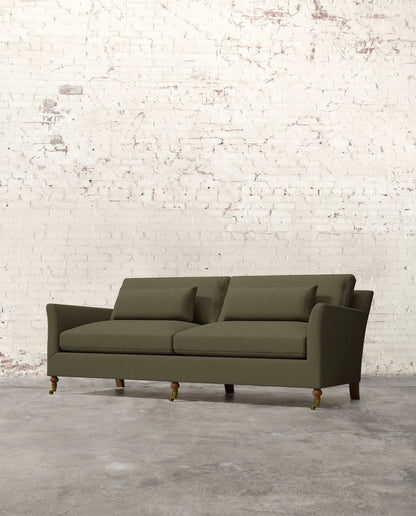 Alfie 87" Sofa with Brass Casters