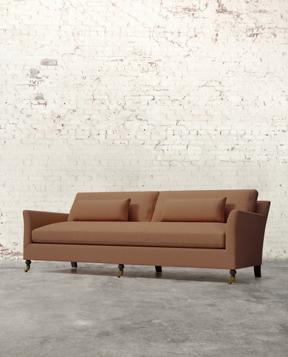 Alfie 97" Bench Sofa with Brass Casters