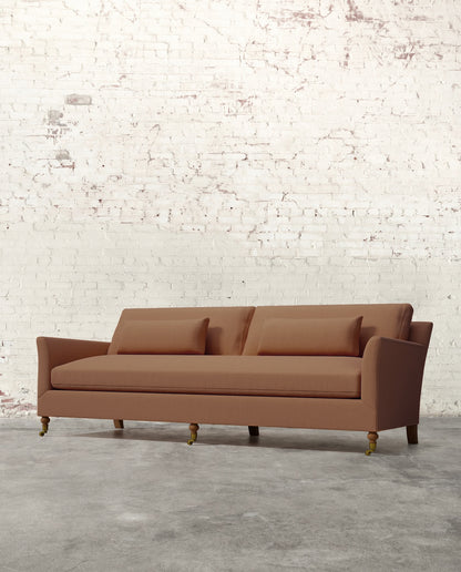 Alfie 97" Bench Sofa with Brass Casters