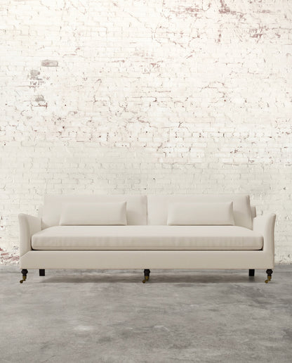 Alfie 97" Bench Sofa with Brass Casters