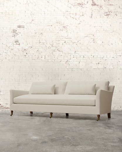 Alfie 97" Bench Sofa with Brass Casters