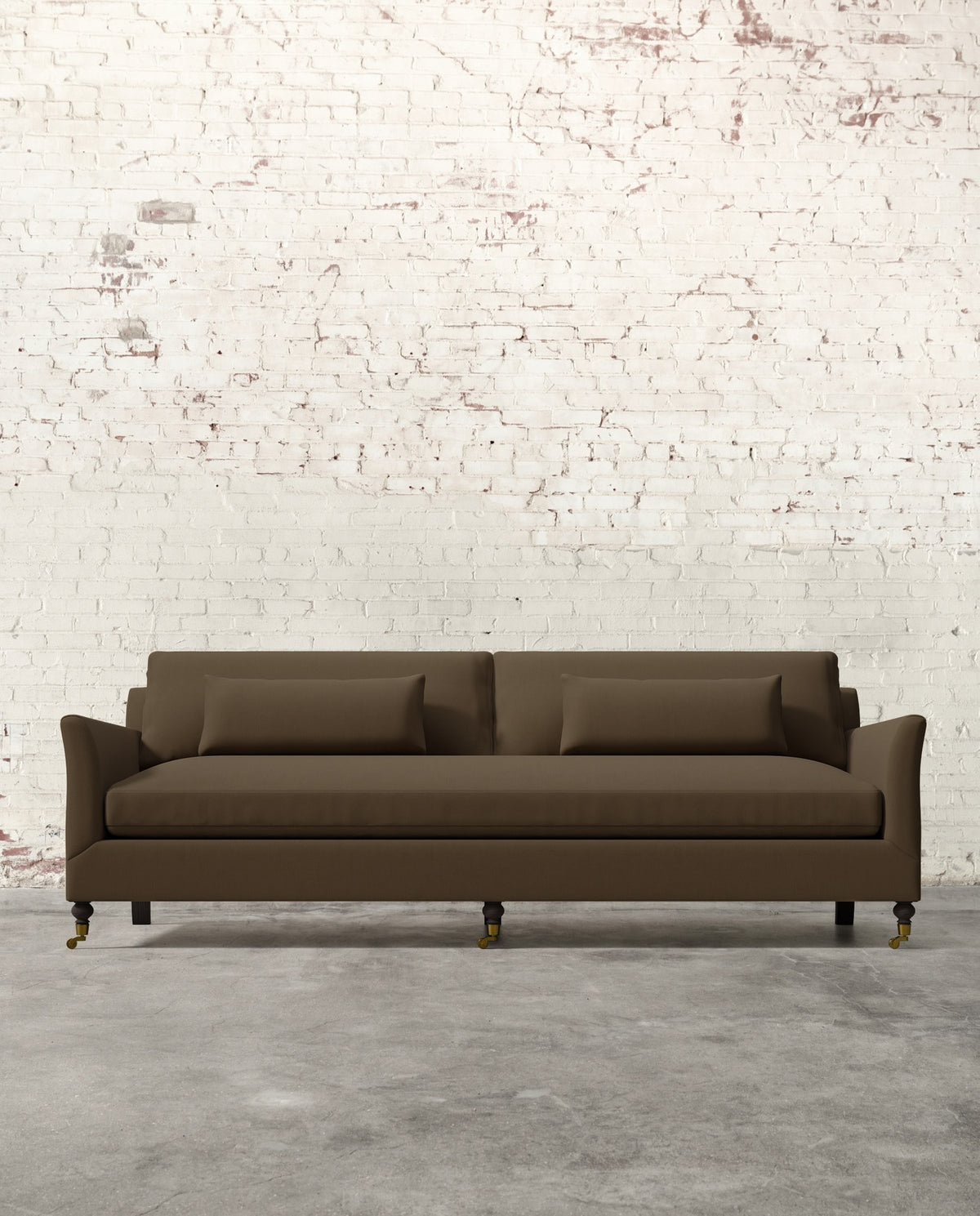 Alfie 97" Bench Sofa with Brass Casters