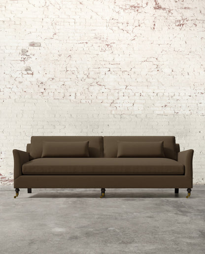 Alfie 97" Bench Sofa with Brass Casters