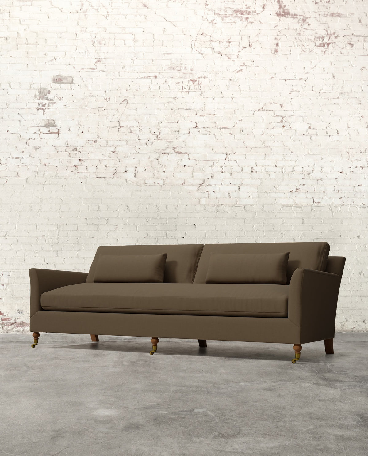 Alfie 97" Bench Sofa with Brass Casters